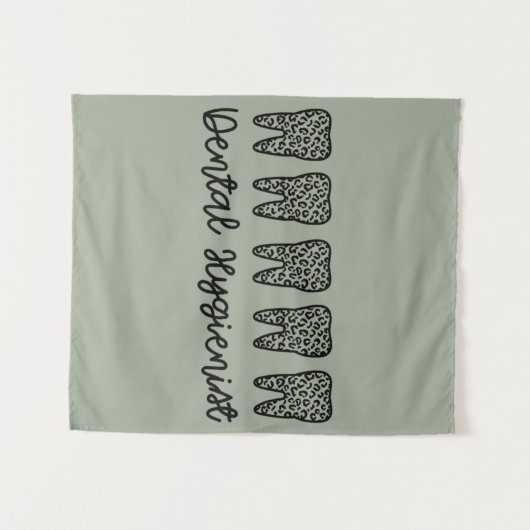 Mondhygiënist | RDH Tandarts luipaard tanden cadea Wandkleed (Voorkant (horizontaal))