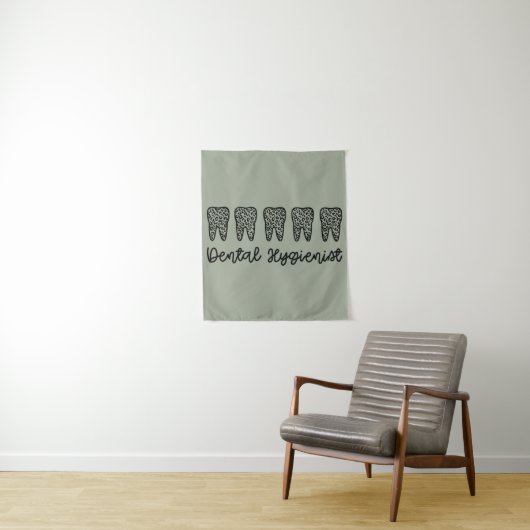 Mondhygiënist | RDH Tandarts luipaard tanden cadea Wandkleed (In situ)