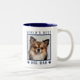 Mondiaal Beste Hond Vader Pootafdrukken Huisdier F Tweekleurige Koffiemok