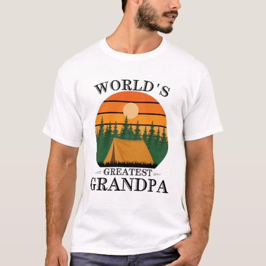 Mondiaal Beste Opa Kampeer Shirt Retro (Voorkant)