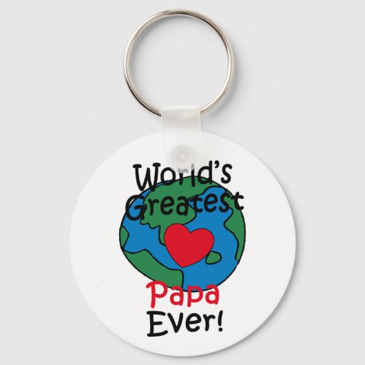 Mondiaal Beste Papa Hart Sleutelhanger (Voorkant)