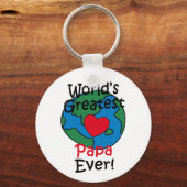 Mondiaal Beste Papa Hart Sleutelhanger (Voorkant)