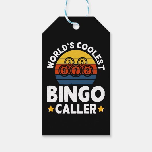 Mondiaal Koelste Bingo Caller Cadeaulabel (Voorkant)