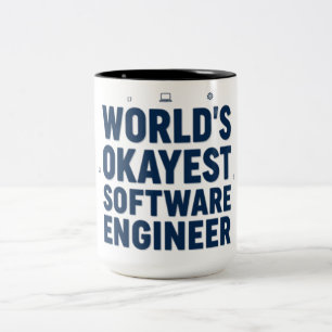 Mondiaal Oké Software Engineer Grappige Koffiemok Tweekleurige Koffiemok