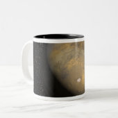 Mondiaal uitzicht van Mars Tweekleurige Koffiemok (Voorkant links)