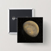 Mondiaal uitzicht van Mars Vierkante Button 5,1 Cm (Voorkant /achterkant)