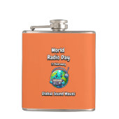 Mondiale geluidsgolven. heupfles (Voorkant)