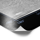 Mondiale kaart van Saturnus's maan Dione Foto Afdruk (Hoek)