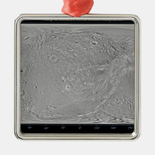 Mondiale kaart van Saturnus's maan Dione Metalen Ornament