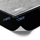 Mondiale kaart van Saturnus's maan Dione Poster (Hoek)