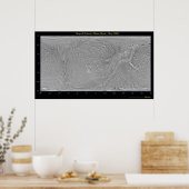 Mondiale kaart van Saturnus's maan Dione Poster (Keuken)