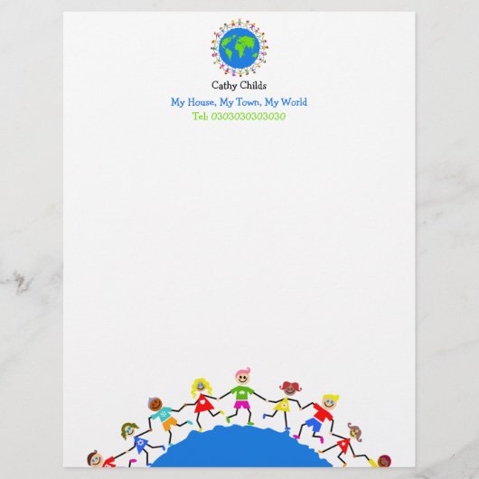 Mondiale Kinderen, Persoonlijk Briefhoofd (Voorkant)
