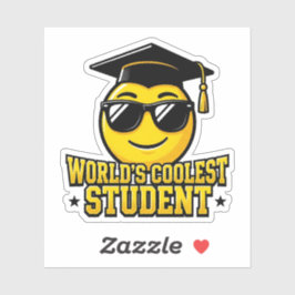 Mondiale Koelste Student Grappige Zonnebril Emoji  Sticker