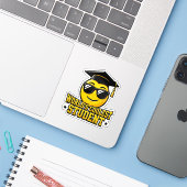 Mondiale Koelste Student Grappige Zonnebril Emoji Sticker (Laptop met iPhone)