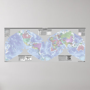 Mondiale politieke kaart van Cahill-Keye Poster