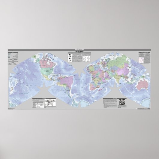 Mondiale politieke kaart van Cahill-Keye Poster (Voorkant)