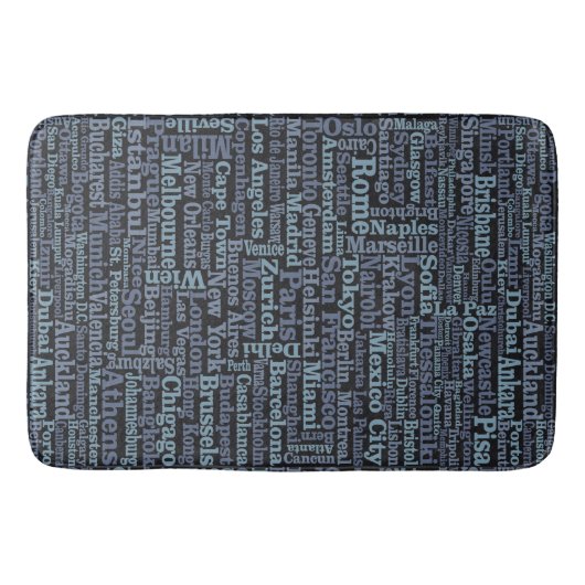 Mondiale stadsbadmatten badmat (Voorkant)