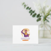 mondige vrouw die een hijab draagt visitekaartje (Staand voorkant)