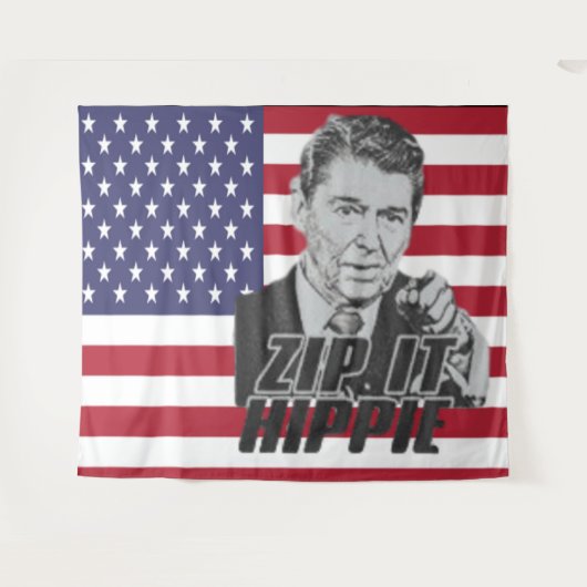 Mondje dicht hippie wandkleed (Voorkant (horizontaal))