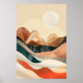 Mondlicht über der stillen Wüste -Abstrakte Oase Poster (Voorkant)