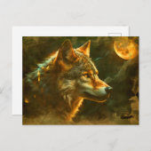 Mondlicht Wolf 2 Briefkaart (Voorkant / Achterkant)