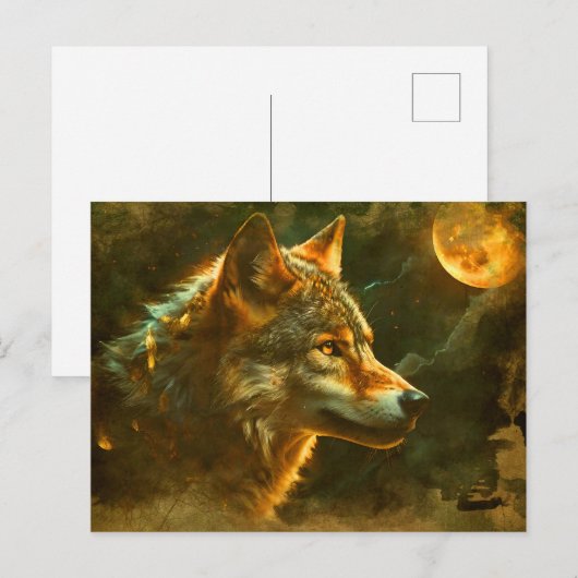 Mondlicht Wolf 2 Briefkaart (Voorkant / Achterkant)