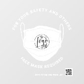 Mondmasker vereist voor veiligheids-Qr-code Raamsticker (Vel)