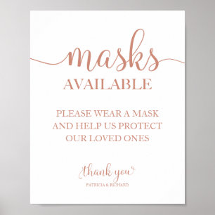 Mondmaskers Beschikbaar Eenvoudig Kalligrafie Huwe Poster