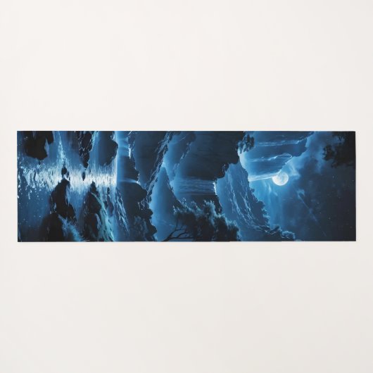 Mondnacht am Wasserfall Yogamat (Achterkant (horizontaal))