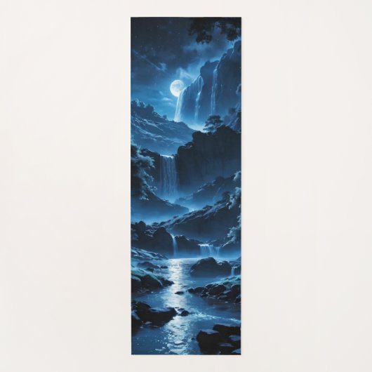 Mondnacht am Wasserfall Yogamat (Voorkant)