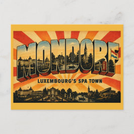 Mondorf-les-Bains Luxemburg kuuroord Vintage Kunst Briefkaart