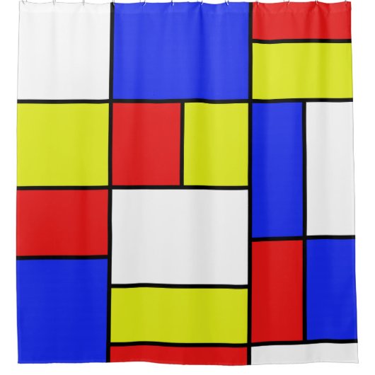 Mondriaan #19 douchegordijn (Voorkant)