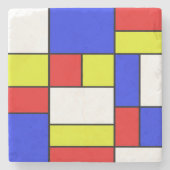 Mondriaan #19 stenen onderzetter (Voorkant)