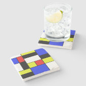 Mondriaan #20 stenen onderzetter (Zijkant)