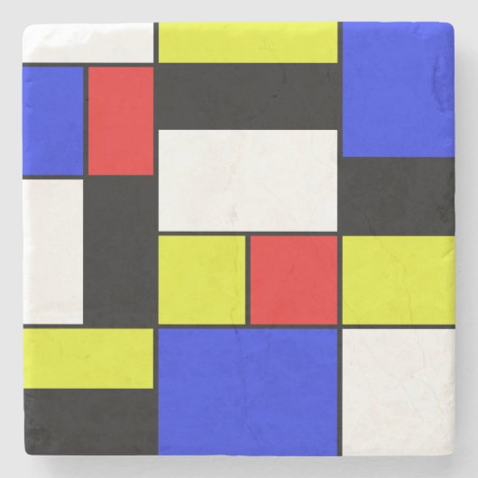 Mondriaan #20 stenen onderzetter (Voorkant)