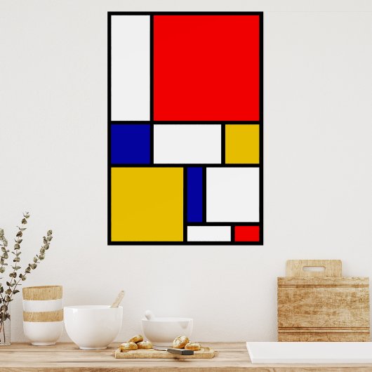 Mondriaan 2 poster (Keuken)