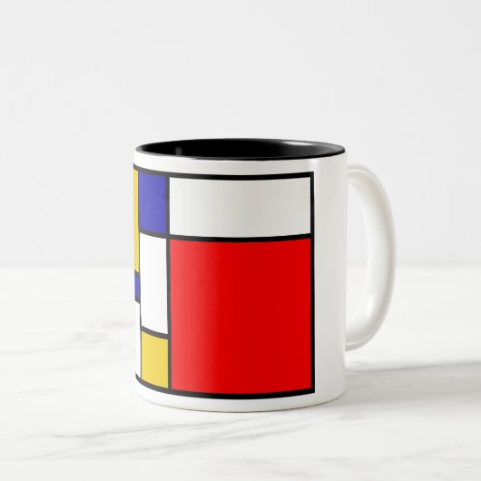 Mondriaan 2 tweekleurige koffiemok (Voorkant rechts)
