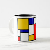 Mondriaan 2 tweekleurige koffiemok (Voorkant links)