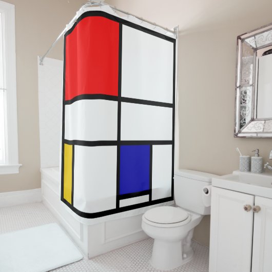 Mondriaan 3 douchegordijn (In situ)