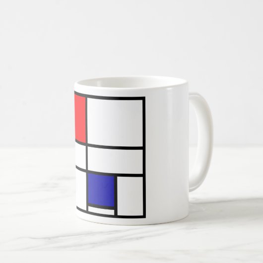 Mondriaan 3 koffiemok (Voorkant rechts)