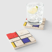 Mondriaan 3 stenen onderzetter (Zijkant)