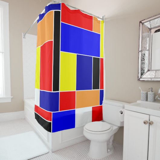 Mondriaan #48 douchegordijn (In situ)