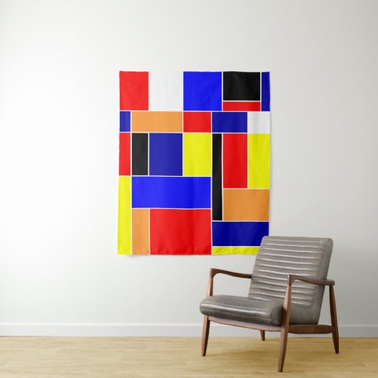 Mondriaan #48 Middelgroot Wandkleed (In situ)