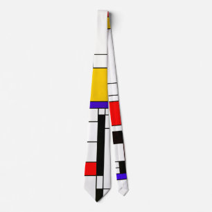 Mondriaan Abstracte kunst Stropdas