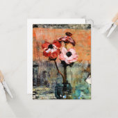 Mondriaan - Anemones in a Vase Kaart (Voorkant / Achterkant in situ)