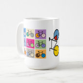 Mondriaan Art Bicycle Grid Mok (Voorkant links)