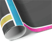 Mondriaan Blauw Roze Zwart afdrukken Cadeaupapier (Rol Hoek)