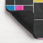 Mondriaan Blauw Roze Zwart afdrukken Muismat (Hoek)