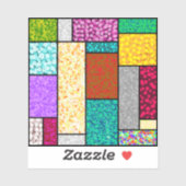 Mondriaan Bloem Grafisch Ontwerp Abstractie Sticker (Vel)