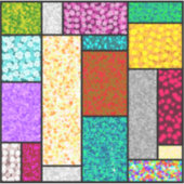 Mondriaan Bloem Grafisch Ontwerp Abstractie Sticker (Voorkant)